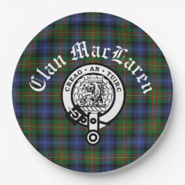 Plato De Papel Personalizable Clan MacLaren Escudo Badge & Tartan