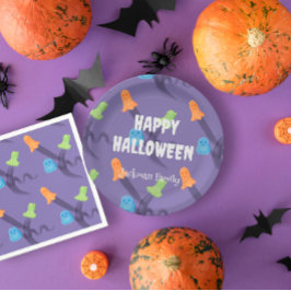 Plato De Papel Personalizable Cute Halloween