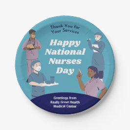 Plato De Papel Personalizable del Día Nacional de Enfermeras