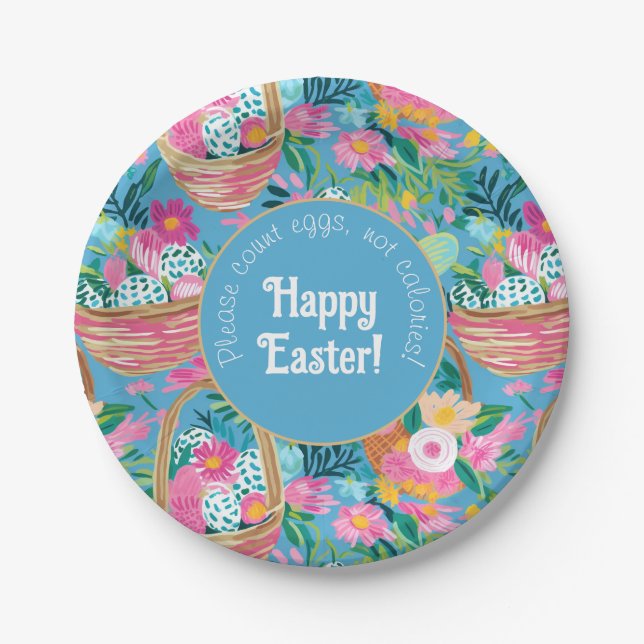 Plato De Papel Personalizable divertido Huevo-tastic Easter Plate (Anverso)