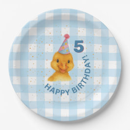 Plato De Papel Personalizable Duckling 5.ª portada de cumpleaños