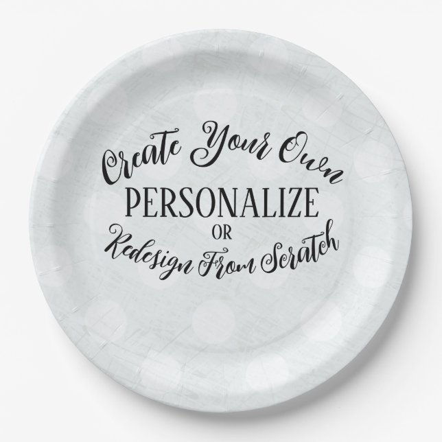 Plato De Papel Personalizable en blanco - Crea tu propio (Anverso)