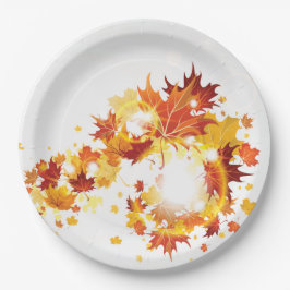 Plato De Papel Personalizable Fall Foliage