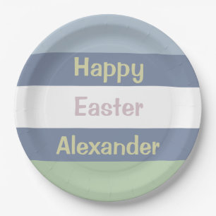 Plato De Papel Personalizable Feliz Pascua