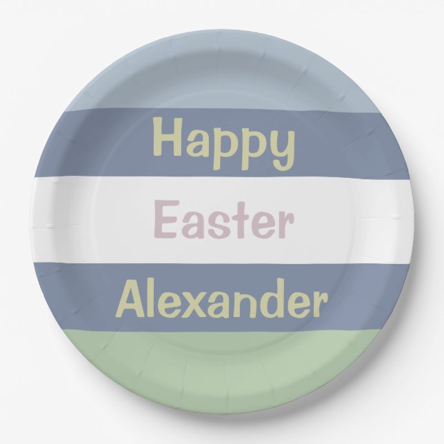 Plato De Papel Personalizable Feliz Pascua (Anverso)
