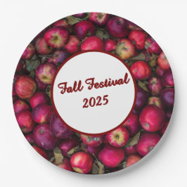 Plato De Papel Personalizable Fiesta de Apple Rojo