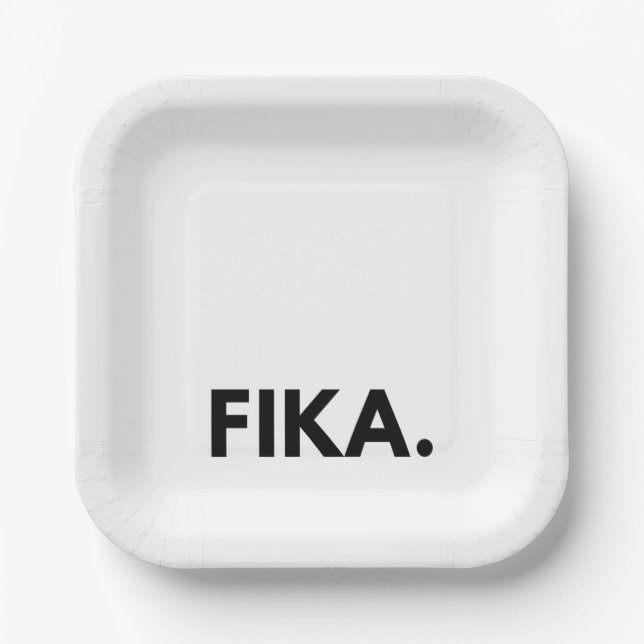 Plato De Papel Personalizable Fika Negrita (Anverso)