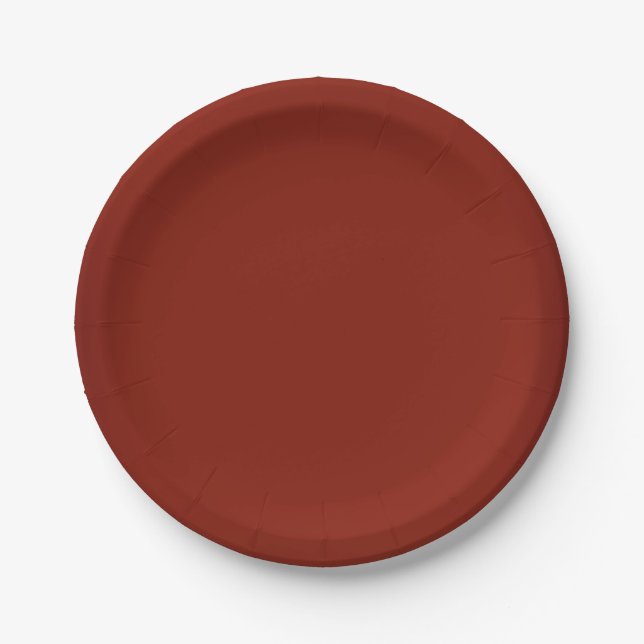 Plato De Papel Personalizable moderno del rojo del granate (Anverso)