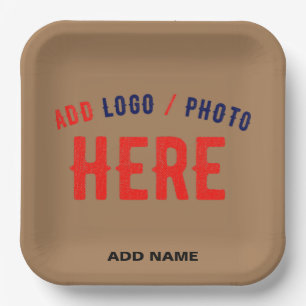 PLATO DE PAPEL PERSONALIZABLE MODERNO ELEGANTE BROWN VERIFICADO M