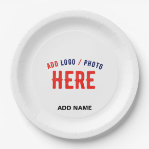 PLATO DE PAPEL PERSONALIZABLE MODERNO ESTILO BLANCO VERIFICADO MA