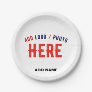 PLATO DE PAPEL PERSONALIZABLE MODERNO ESTILO BLANCO VERIFICADO MA