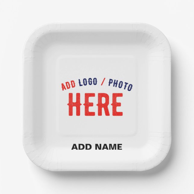 PLATO DE PAPEL PERSONALIZABLE MODERNO ESTILO BLANCO VERIFICADO MA (Anverso)