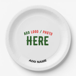 PLATO DE PAPEL PERSONALIZABLE MODERNO ESTILO BLANCO VERIFICADO MA