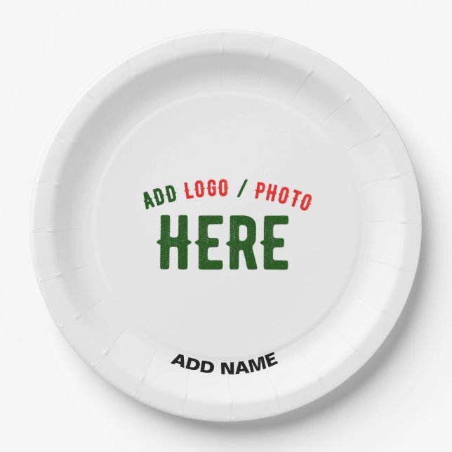 PLATO DE PAPEL PERSONALIZABLE MODERNO ESTILO BLANCO VERIFICADO MA (Anverso)