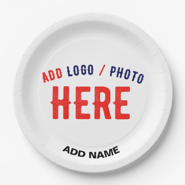 PLATO DE PAPEL PERSONALIZABLE MODERNO ESTILO BLANCO VERIFICADO MA (Anverso)