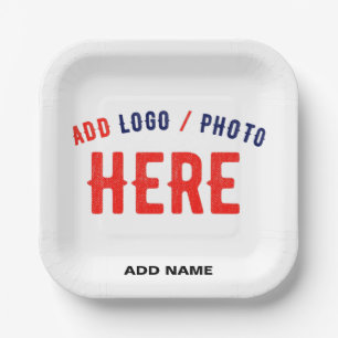 PLATO DE PAPEL PERSONALIZABLE MODERNO ESTILO BLANCO VERIFICADO MA