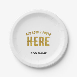 PLATO DE PAPEL PERSONALIZABLE MODERNO ESTILO BLANCO VERIFICADO MA