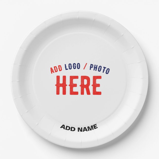 PLATO DE PAPEL PERSONALIZABLE MODERNO ESTILO BLANCO VERIFICADO MA (Anverso)