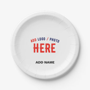PLATO DE PAPEL PERSONALIZABLE MODERNO ESTILO BLANCO VERIFICADO MA