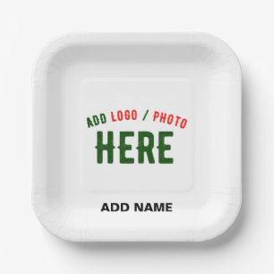 PLATO DE PAPEL PERSONALIZABLE MODERNO ESTILO BLANCO VERIFICADO MA