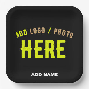PLATO DE PAPEL PERSONALIZABLE MODERNO ESTILO NEGRO VERIFICADO MAR