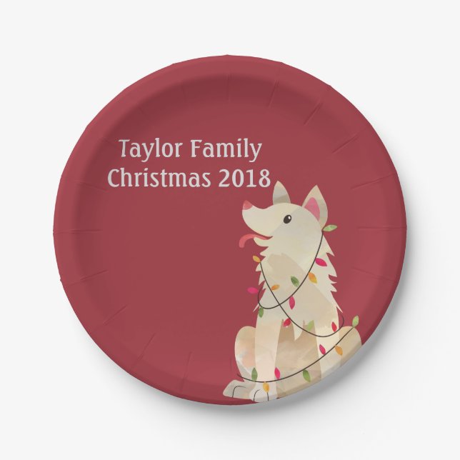 Plato De Papel Personalizable navidades Tangles (Anverso)
