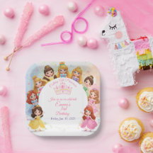Plato de papel personalizable para cumpleaños de p