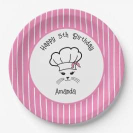 Plato De Papel Personalizable Pequeño Gato Baker