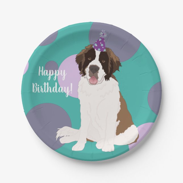 Plato De Papel Personalizable St Bernard (Anverso)