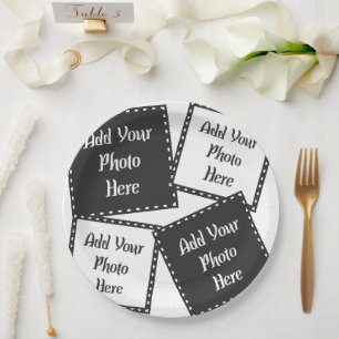 Plato De Papel Personalización de 4 fotos Placa de papel