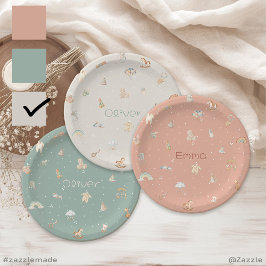 Plato De Papel Personalización de Boho Autumn Baby Shower