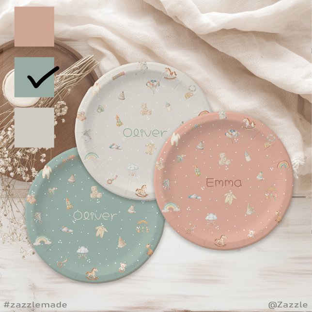 Plato De Papel Personalización de Boho Autumn Baby Shower (Boho Autumn Baby Shower Personalized Paper Plates)