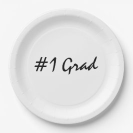 Plato De Papel Personalización de Grado Número 1