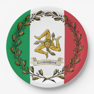 Plato De Papel Personalización de la bandera de la guirnalda sic