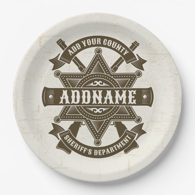 Plato De Papel Personalización de la placa del alguacil del antig (Anverso)