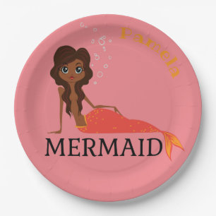 Plato De Papel Personalización del diseño de la sirena