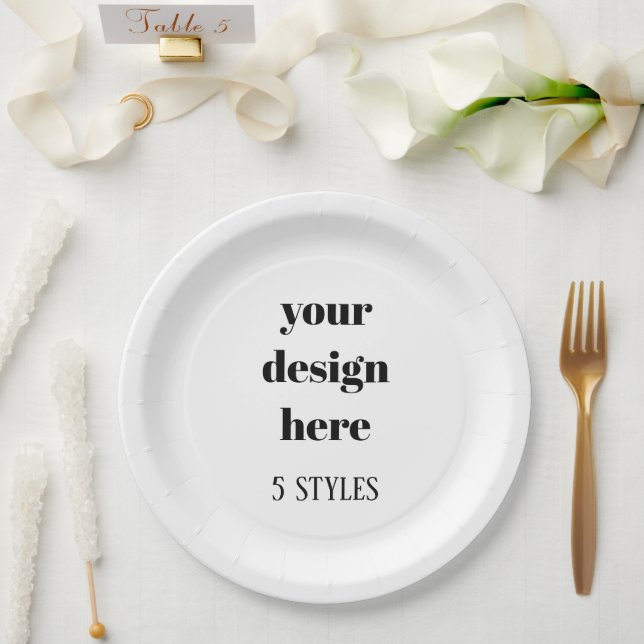 Plato De Papel Personalización o Personalizar (Boda)