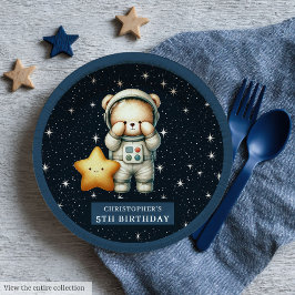 Plato De Papel Personalizada la fiesta de cumpleaños del astronau