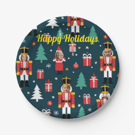 Plato De Papel personalizado 4 cara foto Navidad cascanueces