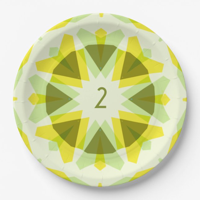 Plato De Papel Personalizado Age Fun Bright Yellow Green Birday S (Anverso)
