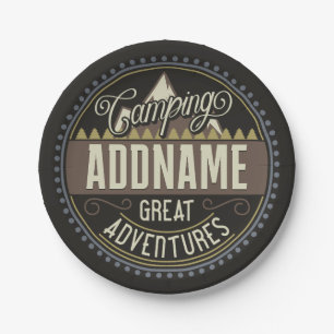 Plato De Papel Personalizado AGREGAR NOMBRE Familia Camping Reuni