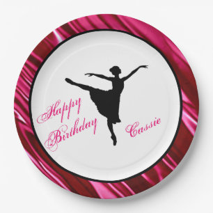 Plato de papel personalizado Bailarina Feliz Cumpl