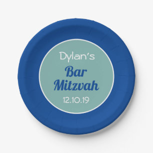 Plato De Papel Personalizado Bar Mitzvah