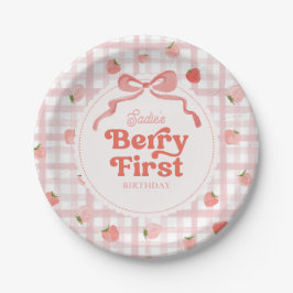 Plato De Papel Personalizado Berry First Birthday Plates