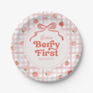 Plato De Papel Personalizado Berry First Birthday Plates