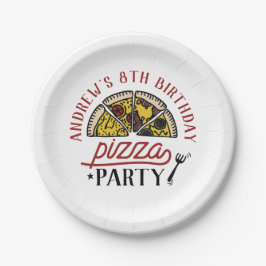 Plato De Papel Personalizado Birthday Pizza Fiesta Plate