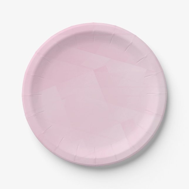 Plato De Papel Personalizado Blanco Blanco Rosado Trendy Elegant  (Anverso)