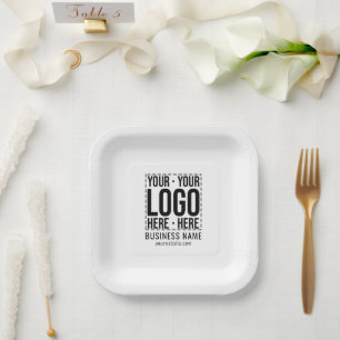 Plato De Papel Personalizado Business Logo Empresa Corporativa Gu