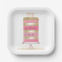 Personalizado Chica rosa y dorado Baby Shower