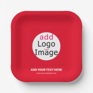 Plato De Papel Personalizado comercial extravagante Marca roja